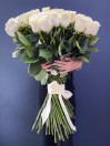 Букет из 101 белой розы 80см
