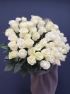 Букет из 51 белой розы 80см