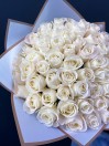 Букет 51 белая роза Кения 