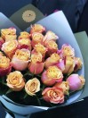 Букет из 25 розовых Голландских роз сорта 3D