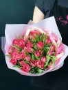 Букет 35 розовых пионовидных тюльпанов