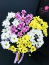 Букет из 7 кустовых разноцветных хризантем
