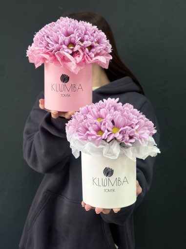 Коробочка из ромашковых хризантем