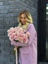 25 элитных бледно-розовых роз Пинк Мондиаль