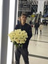 51 престижная белая роза в ленте