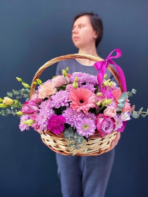 Корзина Лукошко с цветами