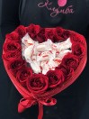 Сердце из роз и конфет Raffaello
