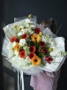 Букет из гербер и тюльпанов 