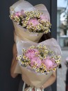Букет 3 пиона с ромашками