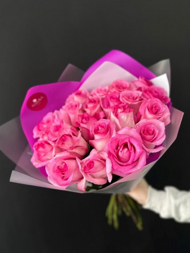 Букет 25 роз Голландия розовые